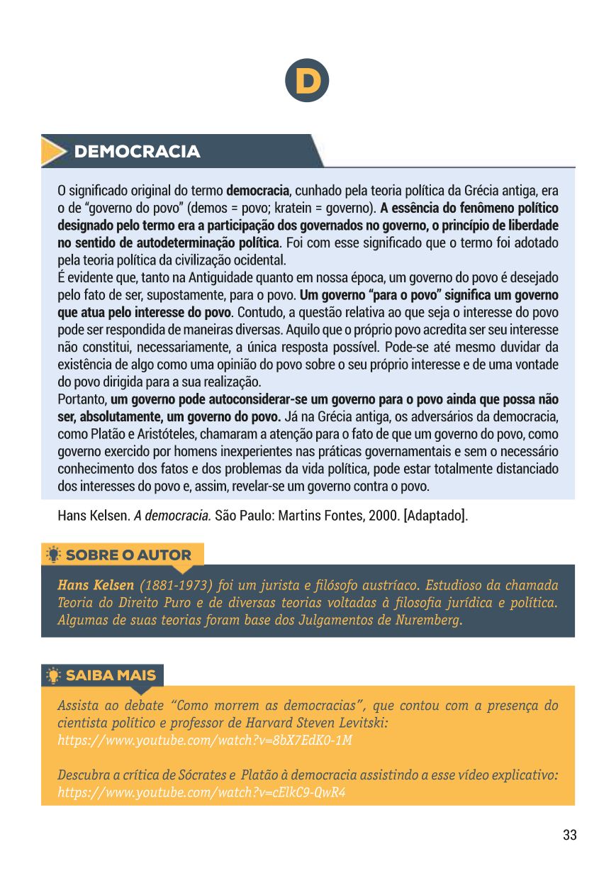 Página 33 do Guia Definitivo dos Repertórios Nota 1000, com o verbete Democracia
